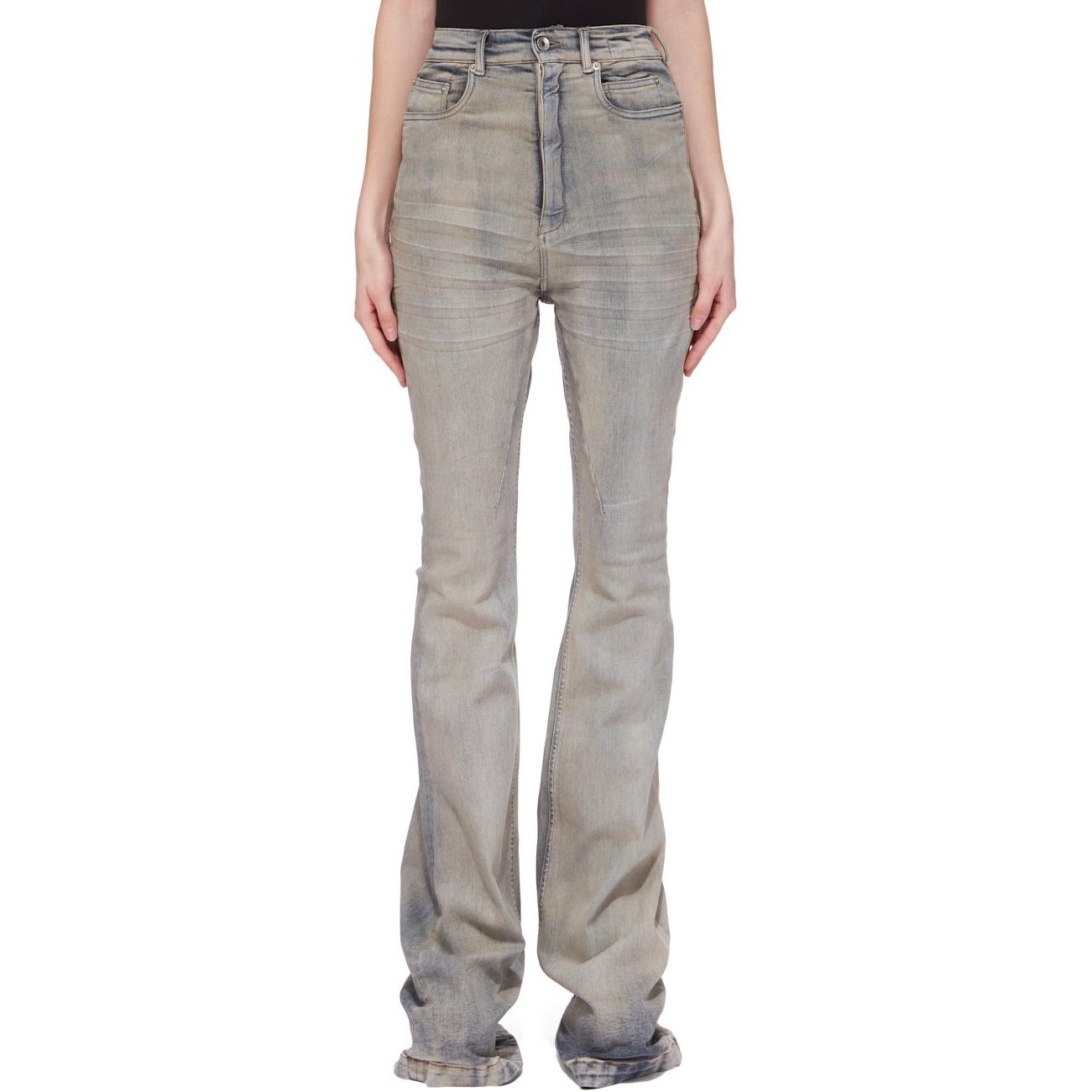 Order (W) Rick Owens DRKSHDW FW24 Seluar Jeans Slim Fit Pinggang Tinggi Biru Muda. DS02D2311SKY-46