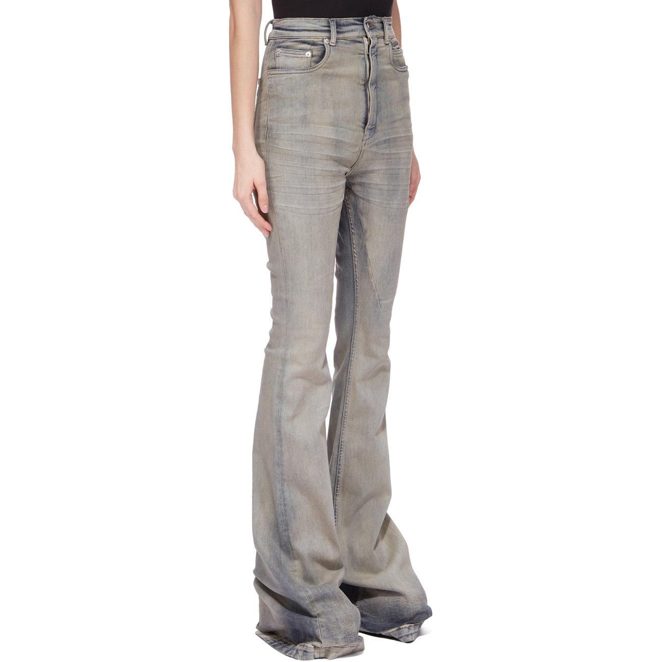 Purchase (W) Rick Owens DRKSHDW FW24 Seluar Jeans Slim Fit Pinggang Tinggi Biru Muda. DS02D2311SKY-46