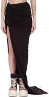 (Women) Rick Owens DRKSHDW FW24 High-Slit Ruched Knit Maxi Skirt Women’s Black DS02D2334RN-09 (Women) Rick Owens DRKSHDW FW24 High-Slit Ruched Knit Maxi Skirt Women’s Black DS02D2334RN-09