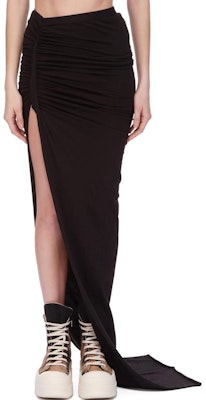 (W) リックオウエンス DRKSHDW FW24 ハイスリット ルーシュドニットマキシスカート ブラック レディース DS02D2334RN-09 Order (W) リックオウエンス DRKSHDW FW24 ハイスリット ルーシュドニットマキシスカート ブラック レディース DS02D2334RN-09
