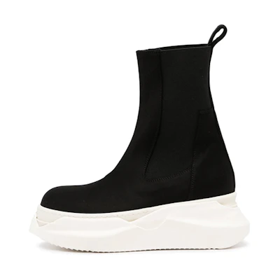 (W) Rick Owens DRKSHDW Gethsemane Beatle Abstract Boots 'Black Milk'