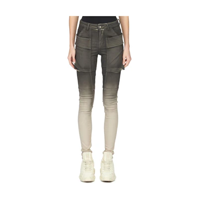 (Women) Rick Owens DRKSHDW Gradient Slim Fit Zipper Jeans Women’s Dark Gray DS02C5312SBEDE-01