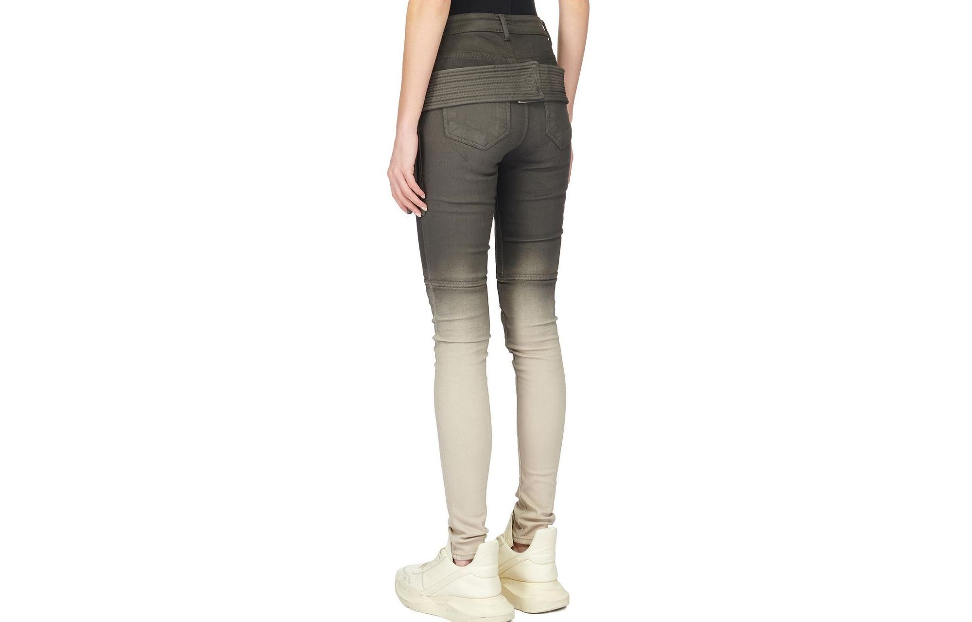 Lookbook (W) Rick Owens DRKSHDW 漸層修身拉鍊牛仔褲 女款深灰色 DS02C5312SBEDE-01