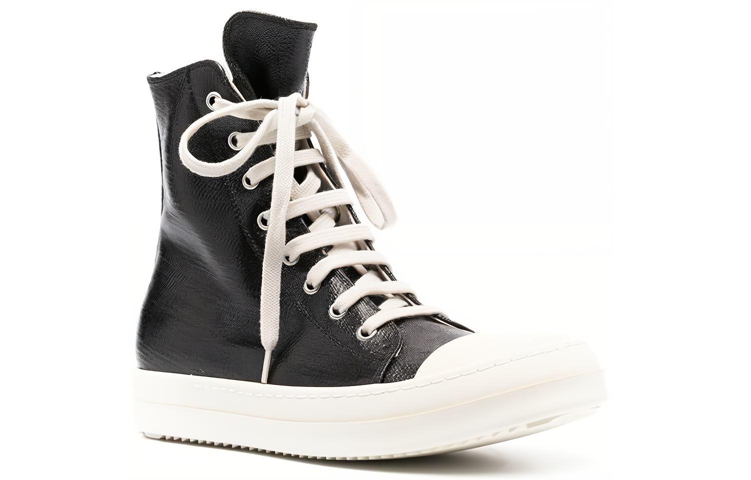 Order (W) Rick Owens DRKSHDW Hoge Sneakers met Rits ''Zwart'' DS21S2800HDLQP911