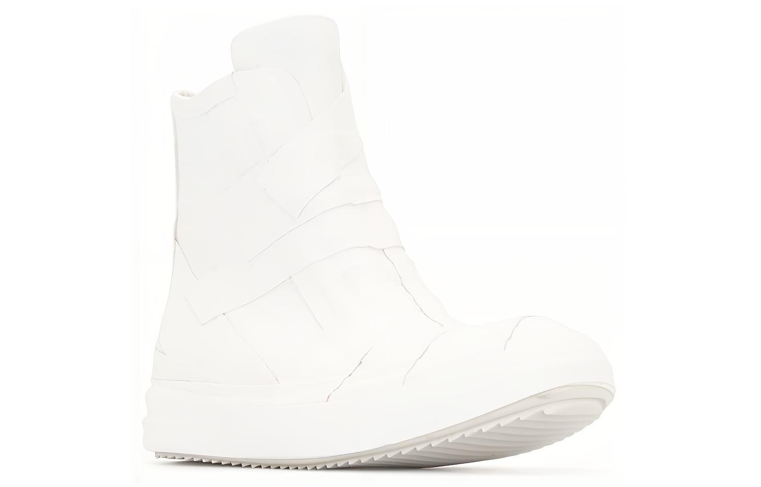 Order RICK OWENS 女款白色橡膠時尚高筒板鞋