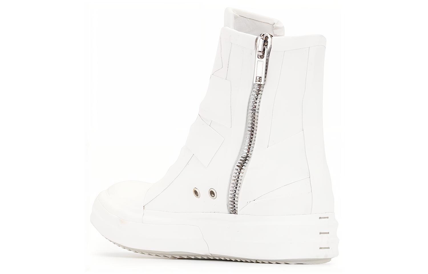 Lookbook RICK OWENS 女款白色橡膠時尚高筒板鞋