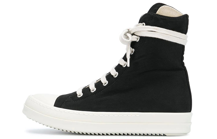 (W) Rick Owens DRKSHDW High-Top Canvas 'Black and White'