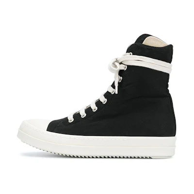 (W) Rick Owens DRKSHDW High-Top Canvas 'Black and White'