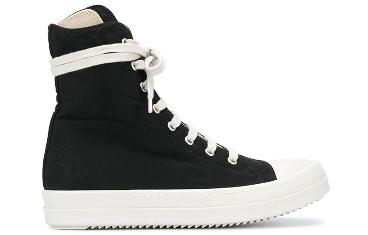 (W) Rick Owens DRKSHDW High-Top Canvas 'Black and White' 圖 2