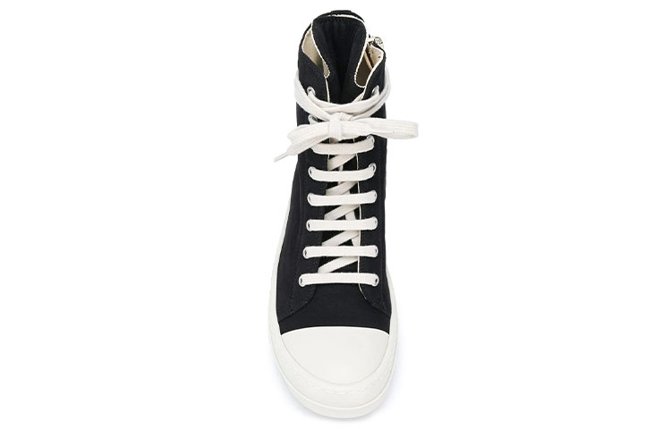 (W) Rick Owens DRKSHDW High-Top Canvas 'Black and White' 圖 5