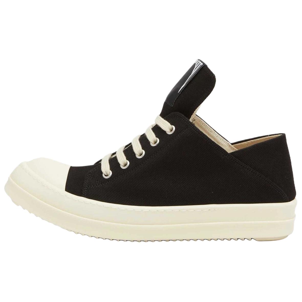 (Women) Rick Owens DRKSHDW Low-Top Canvas Sneakers Black DS01E3826DOEH-1911