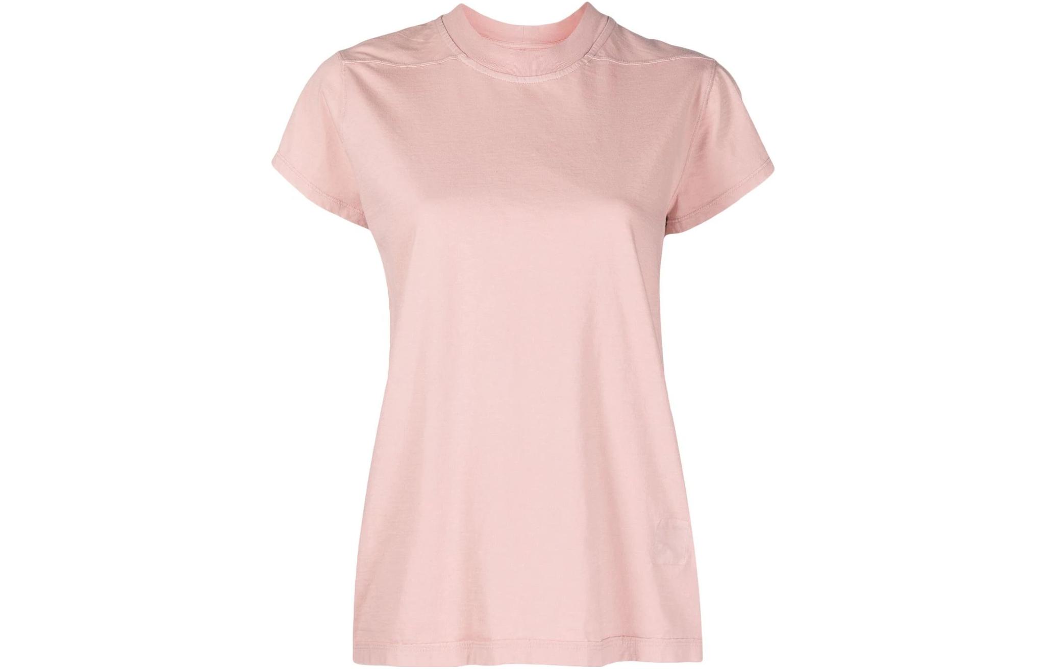 (Women) Rick Owens DRKSHDW Pink Crewneck Short Sleeve Casual T-Shirt . DS01C6208RN-63