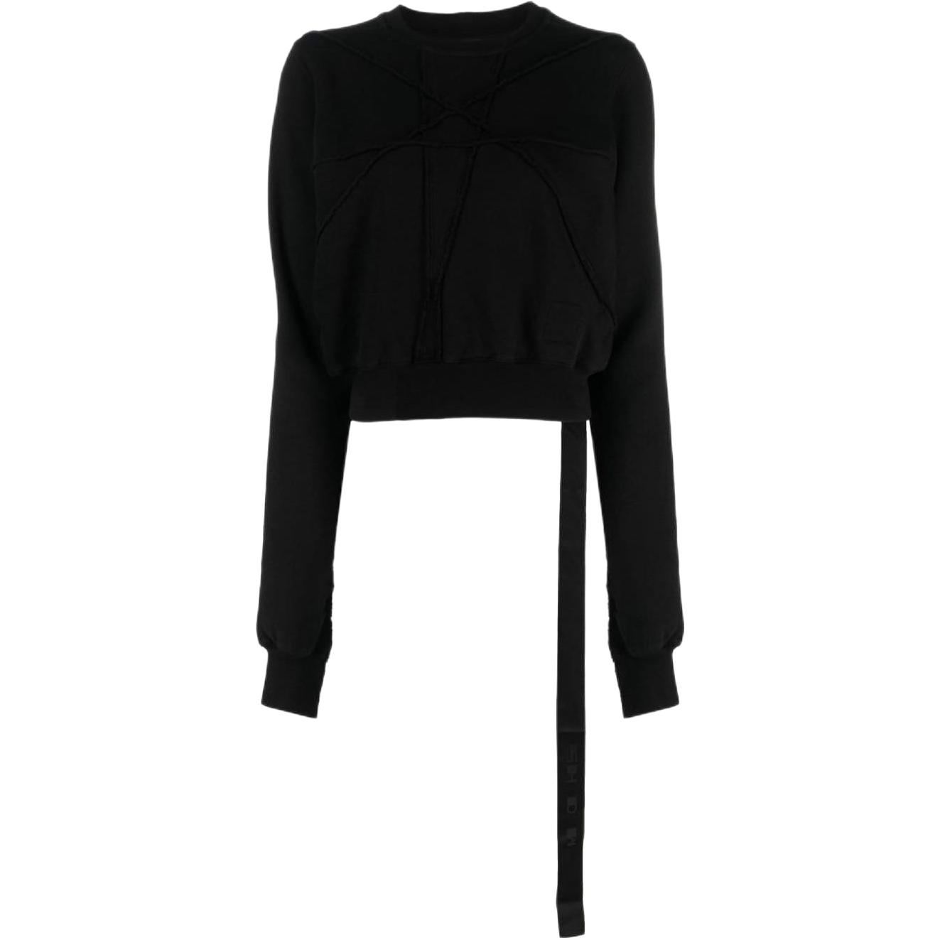 (Women) Rick Owens DRKSHDW Plain Asymmetric Long-Sleeve Crewneck Sweatshirt DS02C5223FET1-09