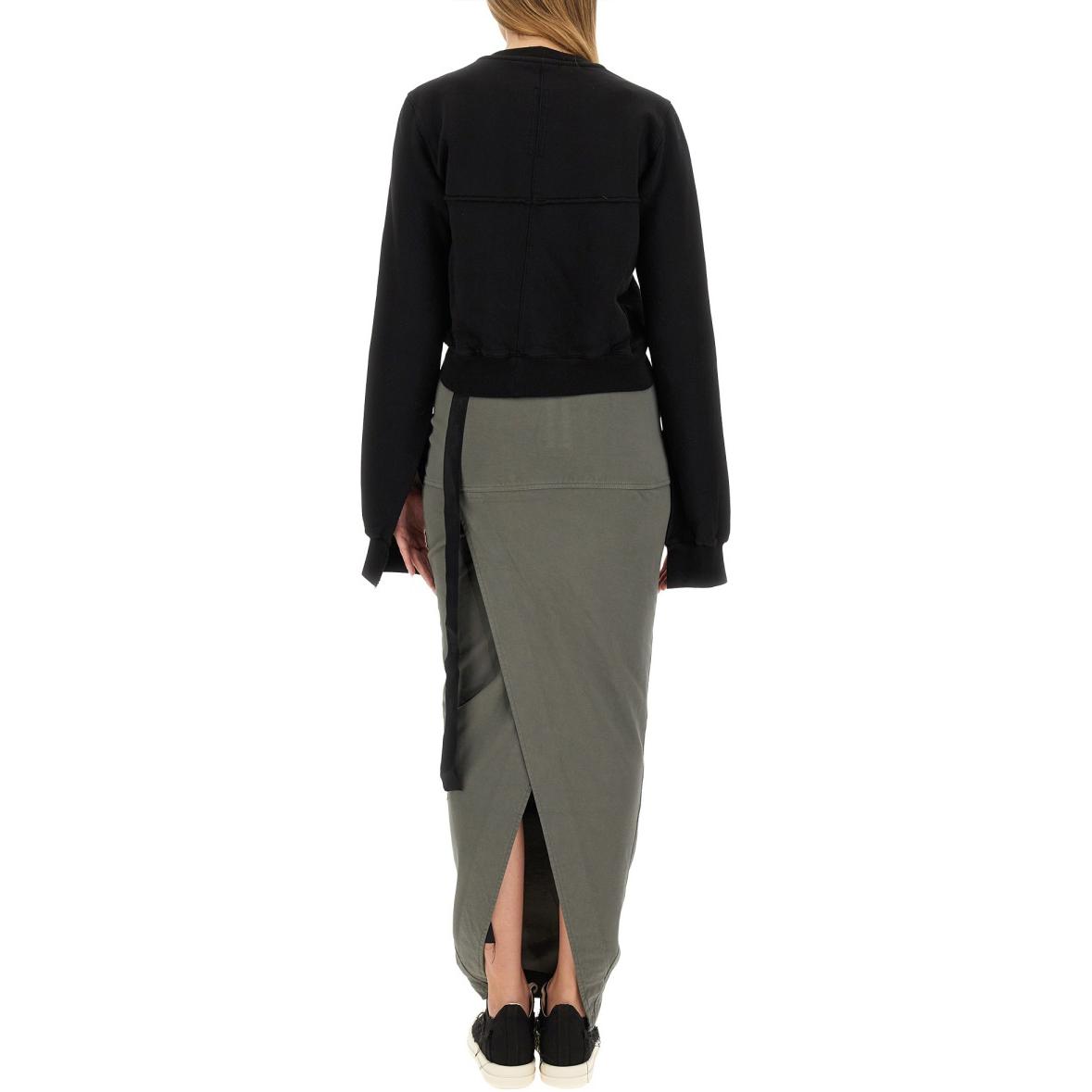 Purchase (W) Rick Owens DRKSHDW 不對稱長袖圓領衛衣 DS02C5223FET1-09