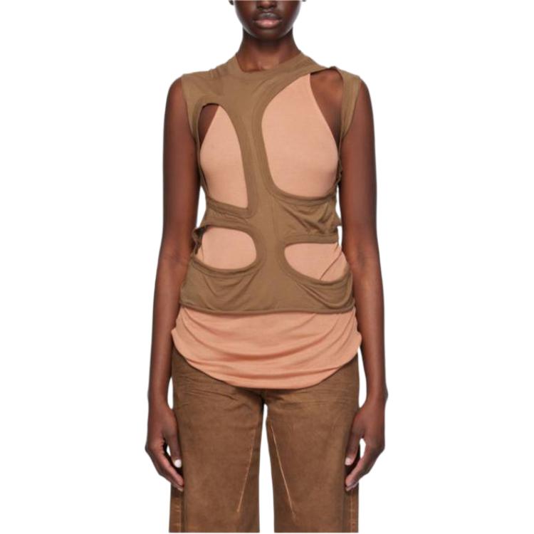 (Women) Rick Owens DRKSHDW Sleeveless Crewneck Cutout Tank Top DS01D1124BH-44