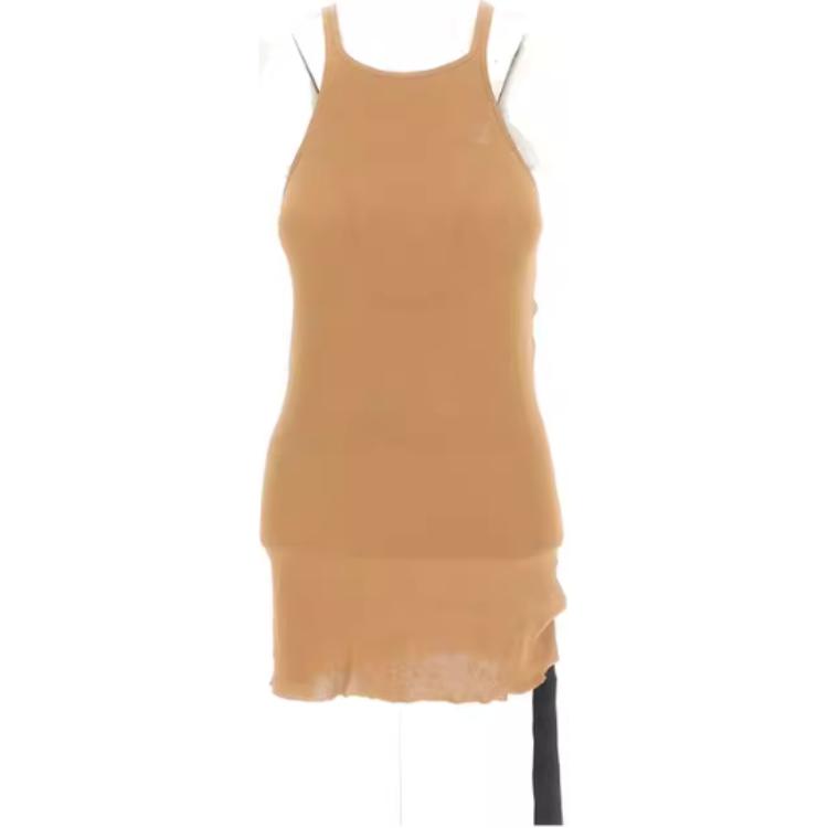 (Women) Rick Owens DRKSHDW Sleeveless Orange Crewneck Tank Top. DS01D1119BH-44