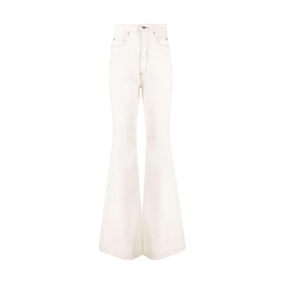 (Women) Rick Owens DRKSHDW SS22 High-Waist Flared White Jeans DS01B7311DW-21