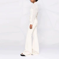 Purchase (W) Rick Owens DRKSHDW SS22 高腰白色喇叭褲 DS01B7311DW-21