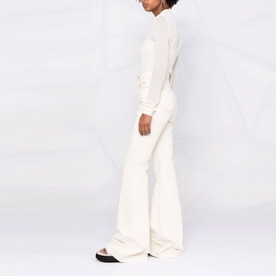 (W) Rick Owens DRKSHDW SS22 高腰白色喇叭牛仔裤 DS01B7311DW-21 Purchase (W) Rick Owens DRKSHDW SS22 高腰白色喇叭牛仔裤 DS01B7311DW-21