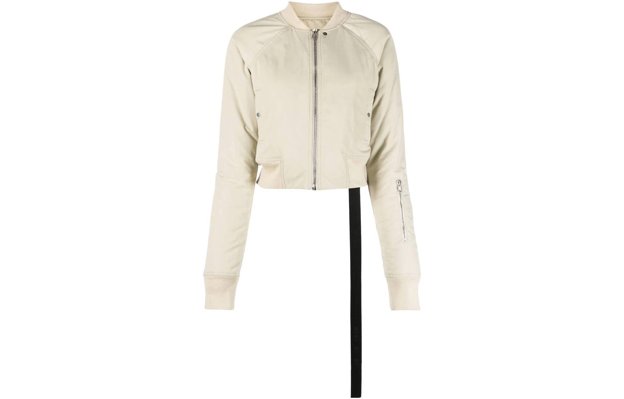 (Women) Rick Owens DRKSHDW SS22 Cropped Long Sleeve Jacket Cream White DS02B4739MU-08