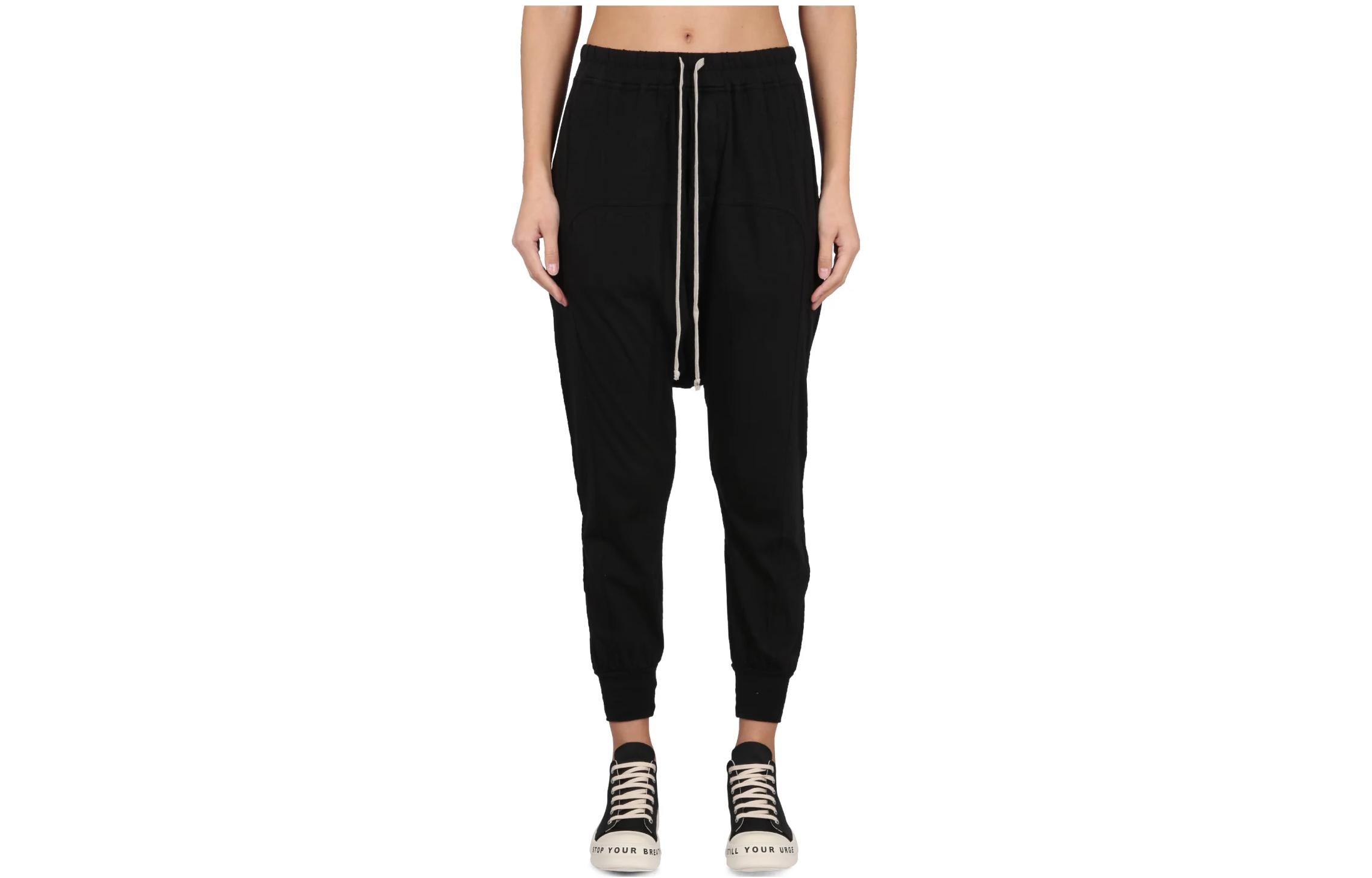 Order (Women) Rick Owens DRKSHDW SS23  Black Drawstring Jogger Pants. DS01C6330-RN09