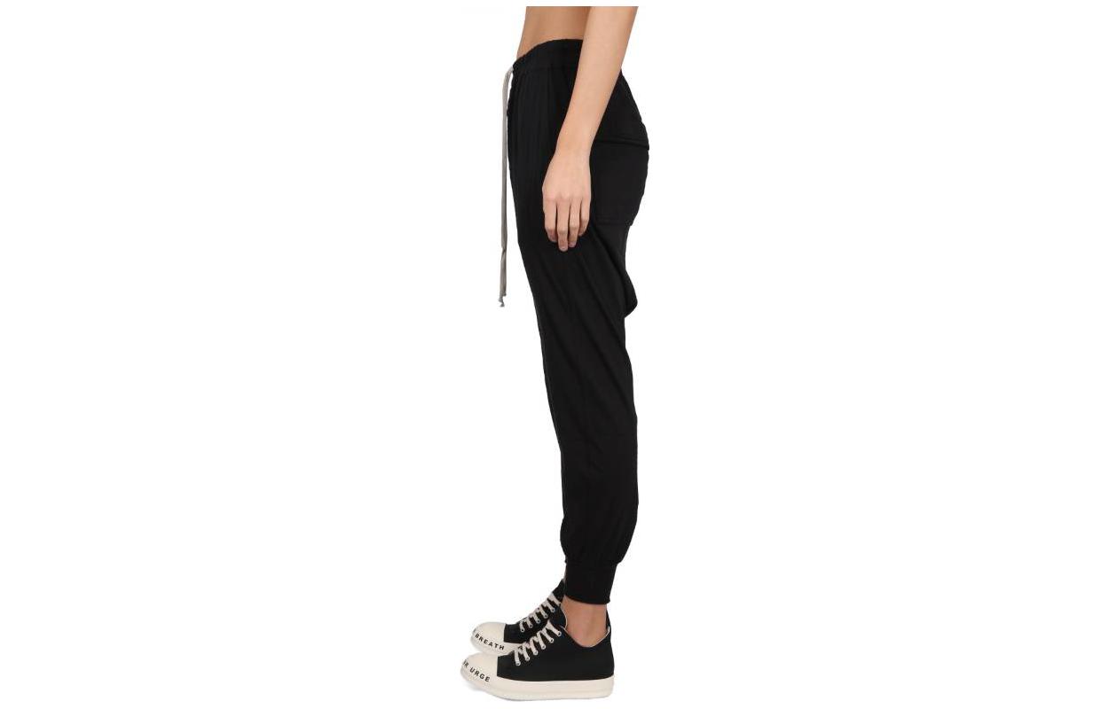 Shop (Women) Rick Owens DRKSHDW SS23  Black Drawstring Jogger Pants. DS01C6330-RN09