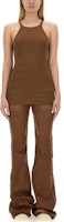 (Women) Rick Owens DRKSHDW SS24 Brown Slim Fit Sleeveless Pullover Tank Top DS01D1119RN-44 (Women) Rick Owens DRKSHDW SS24 Brown Slim Fit Sleeveless Pullover Tank Top DS01D1119RN-44
