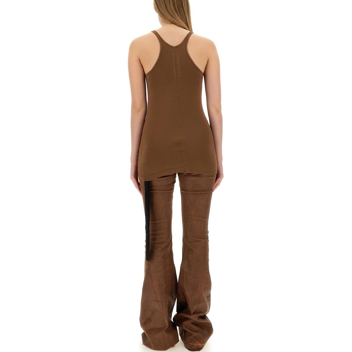 Lookbook (W) Rick Owens DRKSHDW SS24 棕色修身无袖套头背心 DS01D1119RN-44