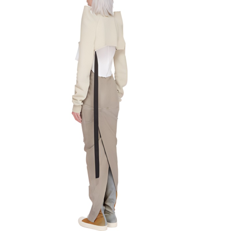 Purchase (W) Rick Owens DRKSHDW SS24 Cropped Raglan Sweatshirt Warna Pearl DS01D1213F-08