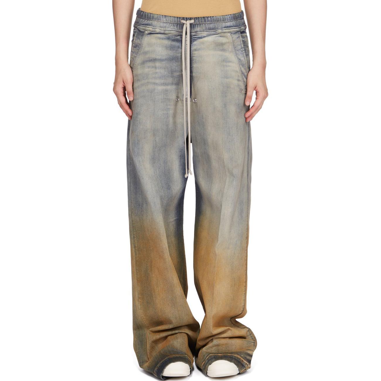 (Women) Rick Owens DRKSHDW SS24  Light Stretch Wide-Leg Jeans Sky Blue. DS01D1327-SKYDE-4653D