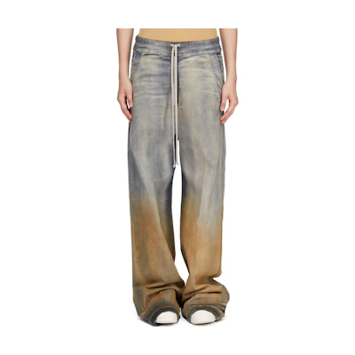 (Women) Rick Owens DRKSHDW SS24 Light Stretch Wide-Leg Jeans Sky Blue. DS01D1327-SKYDE-4653D