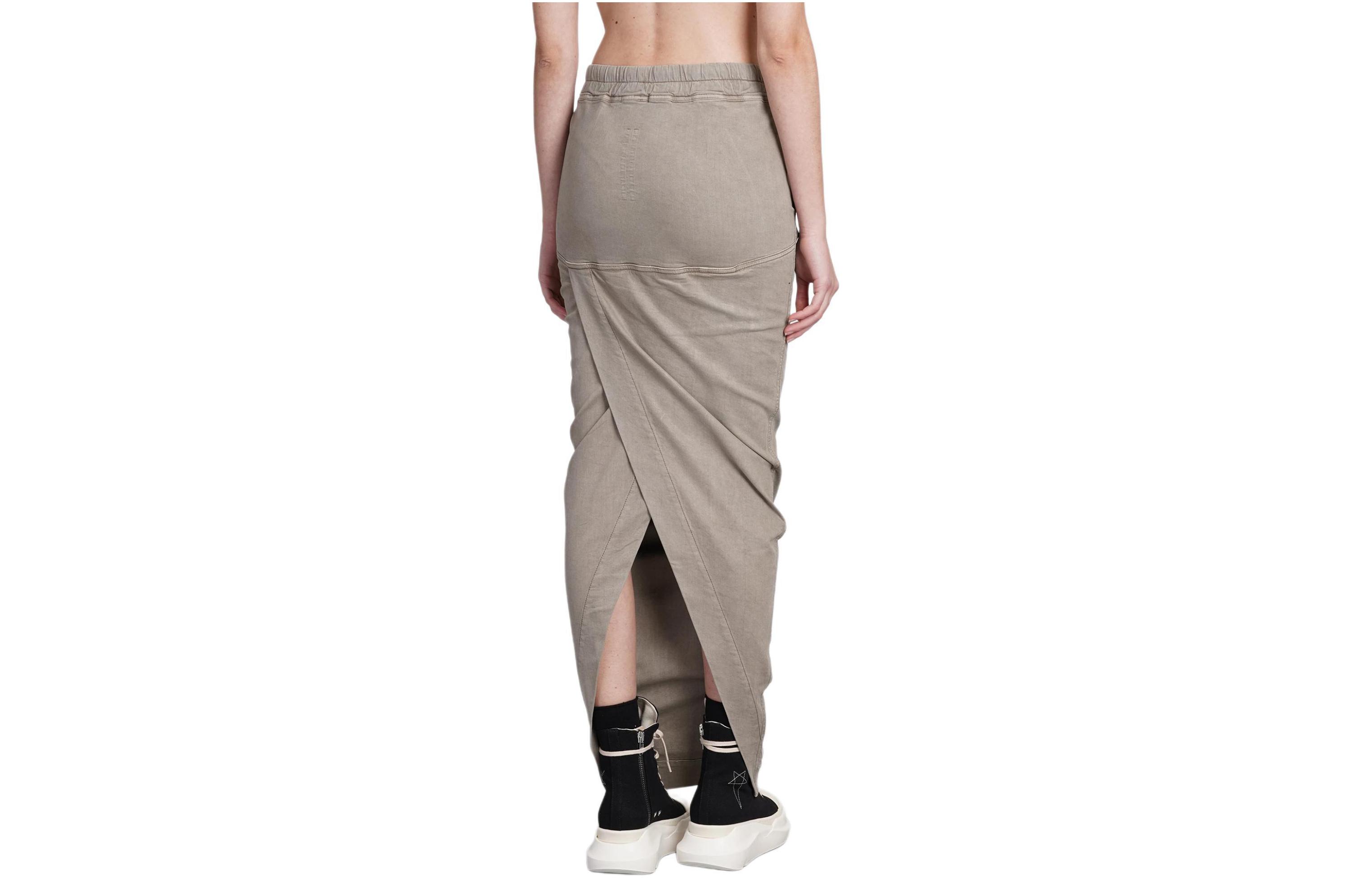 Lookbook (W) Rick Owens DRKSHDW SS24 灰色修身弹力长裙 休闲时尚裙 DS01D1332SCF-08