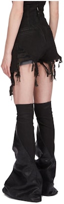 (W) Rick Owens DRKSHDW SS24女款破洞高腰黑色牛仔短裤. DS01D1313SBBFR-09 Lookbook (W) Rick Owens DRKSHDW SS24女款破洞高腰黑色牛仔短裤. DS01D1313SBBFR-09