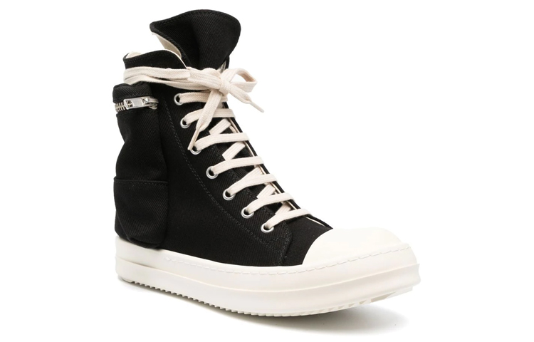 Order (W) Rick Owens DRKSHDW Strobe 黑色牛奶棉质牛仔工装裤高帮鞋 DS02B4801-DQ-911