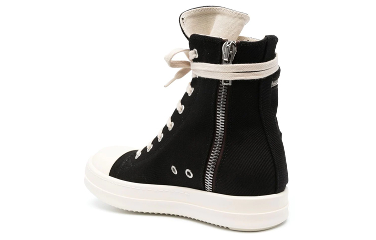 Lookbook (W) Rick Owens DRKSHDW Strobe 黑色牛奶棉质牛仔工装裤高帮鞋 DS02B4801-DQ-911