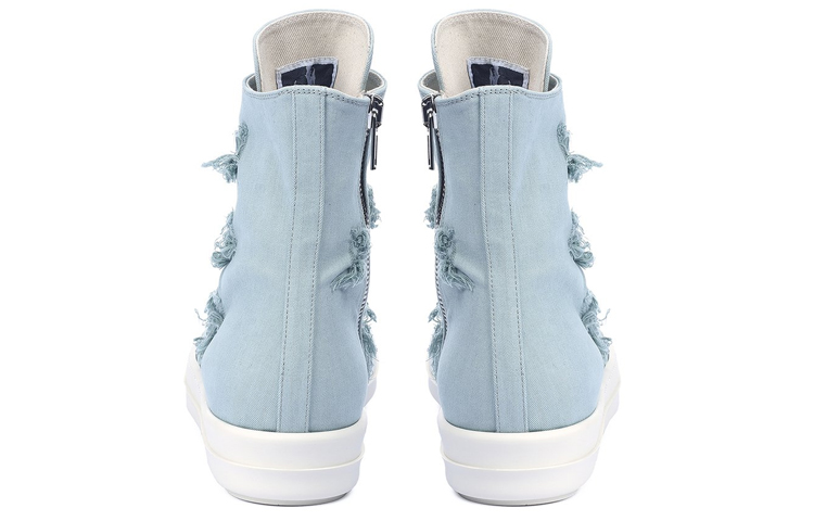 Shop 瑞克·歐文斯 DRKSHDW 帆布 高幫綁帶 時尚板鞋 女款 藍色