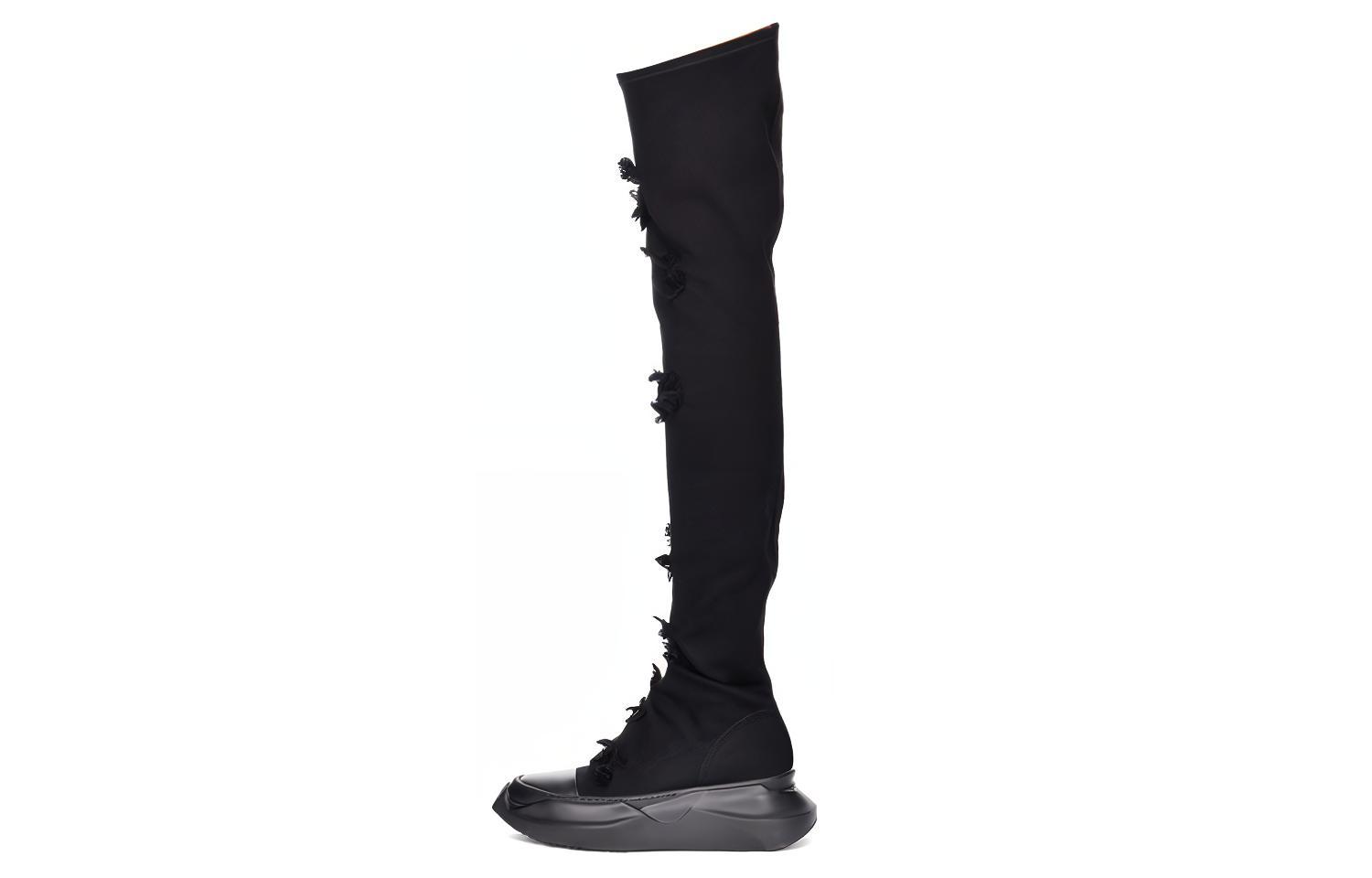 (Women) Rick Owens DRKSHDW Strobe High-Top 'Black Cotton' DS02B4841SLASH-999