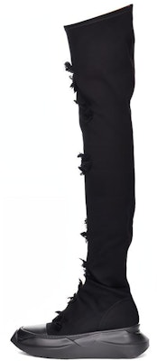 (Women) Rick Owens DRKSHDW Strobe High-Top 'Black Cotton' DS02B4841SLASH-999 Buy (Women) Rick Owens DRKSHDW Strobe High-Top 'Black Cotton' DS02B4841SLASH-999