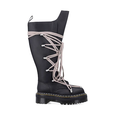 (W) Rick Owens DRKSHDW Dr. Martens 1460 Quad Sole Pentalace Boot 'Black'