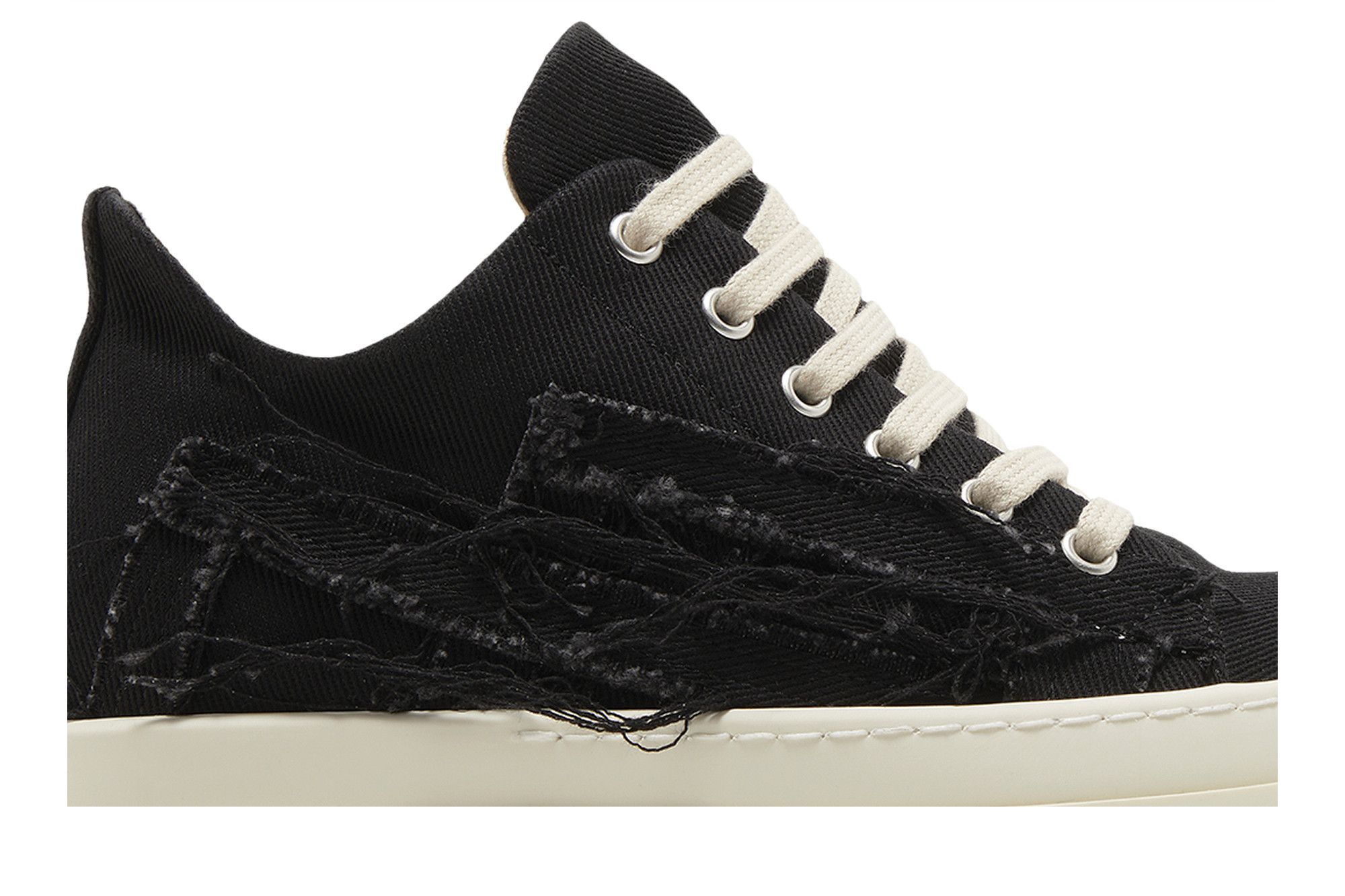 Order (W) Rick Owens EDFU DRKSHDW Slashed Low 'Black Milk' Hitam Susu DS01C6809-SLASH-911