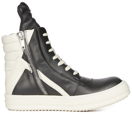 RICK OWENS/RO Geobasket 銀皮 高幫綁帶 時尚板鞋 女款 白黑色 Order RICK OWENS/RO Geobasket 銀皮 高幫綁帶 時尚板鞋 女款 白黑色