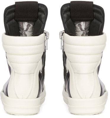 RICK OWENS/RO Geobasket 銀皮 高幫綁帶 時尚板鞋 女款 白黑色 Shop RICK OWENS/RO Geobasket 銀皮 高幫綁帶 時尚板鞋 女款 白黑色