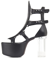 (Women) Rick Owens Fogachine Runway 'Black Calf Leather High-Top Spartan Sandals' RO01B4864LBO-090 (Women) Rick Owens Fogachine Runway 'Black Calf Leather High-Top Spartan Sandals' RO01B4864LBO-090