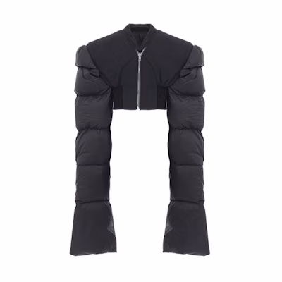 (Women) Rick Owens FW21 Short High-Waist Cropped Jacket Black. RO02A7787