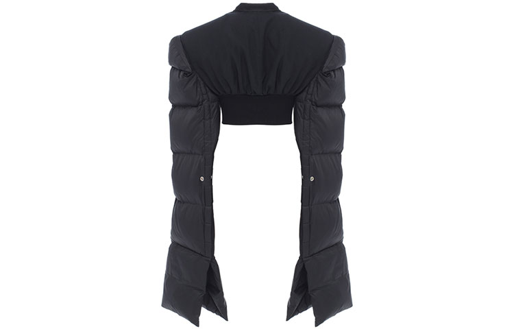 Lookbook (W) Rick Owens FW21 Jaket Pendek Pinggang Tinggi Cropped Hitam. RO02A7787