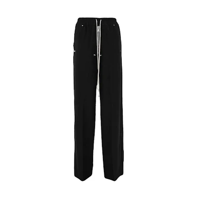 (Women) RICK OWENS FW22 Black Drawstring Straight-Leg Casual Pants. RP02B6311HY09