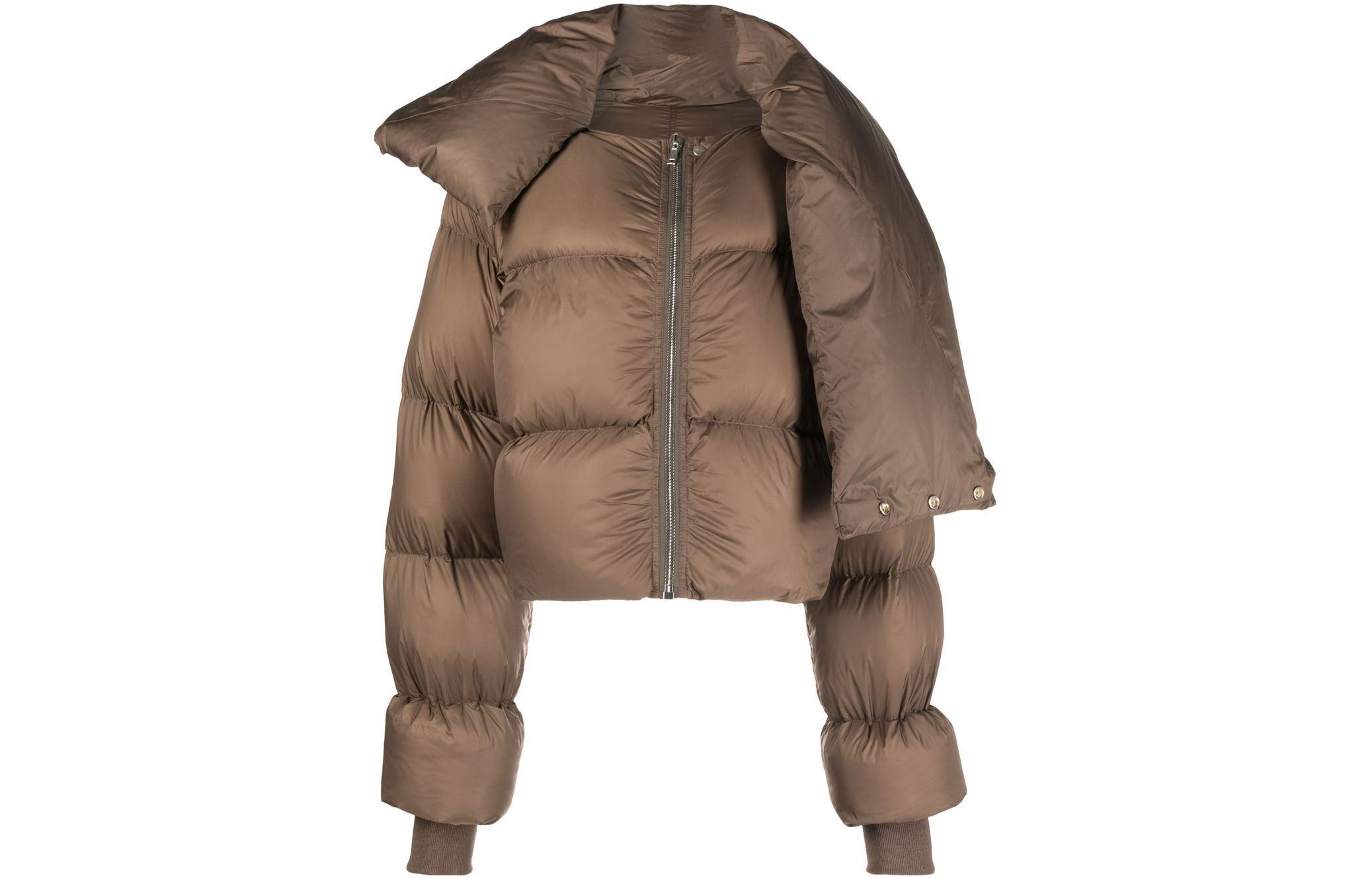 Order (Women) RICK OWENS FW22  Brown Wool Down Jacket with Zipper Casual Style. RP02B6773NZD3-34