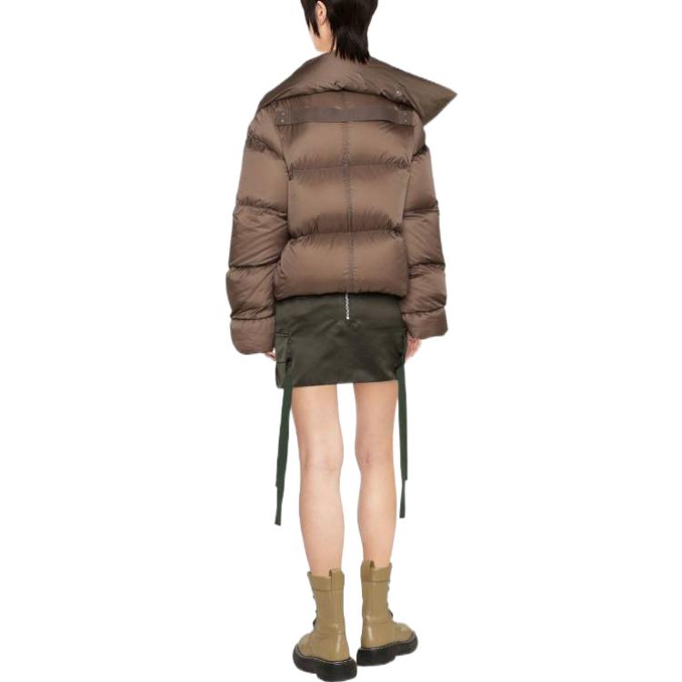 Shop (Women) RICK OWENS FW22  Brown Wool Down Jacket with Zipper Casual Style. RP02B6773NZD3-34