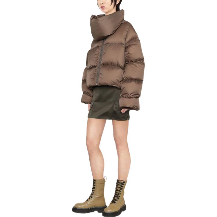 Purchase (Women) RICK OWENS FW22  Brown Wool Down Jacket with Zipper Casual Style. RP02B6773NZD3-34