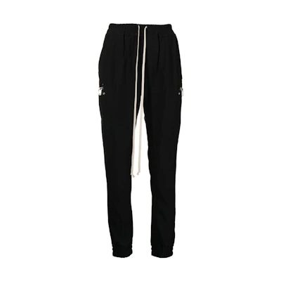 (Women) RICK OWENS FW22 High-Waisted Drawstring Sweatpants Black RP02B6306HYBLACK